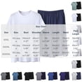 thumbnail image 4 of PIWHJQK 2 Pieces Men Pajama Set Elastic Waist Sleepwear Men's Solid Crew Neck Tee Elastic Pocket Shorts 2 Piece Pajama Men Sleepwear, 4 of 6