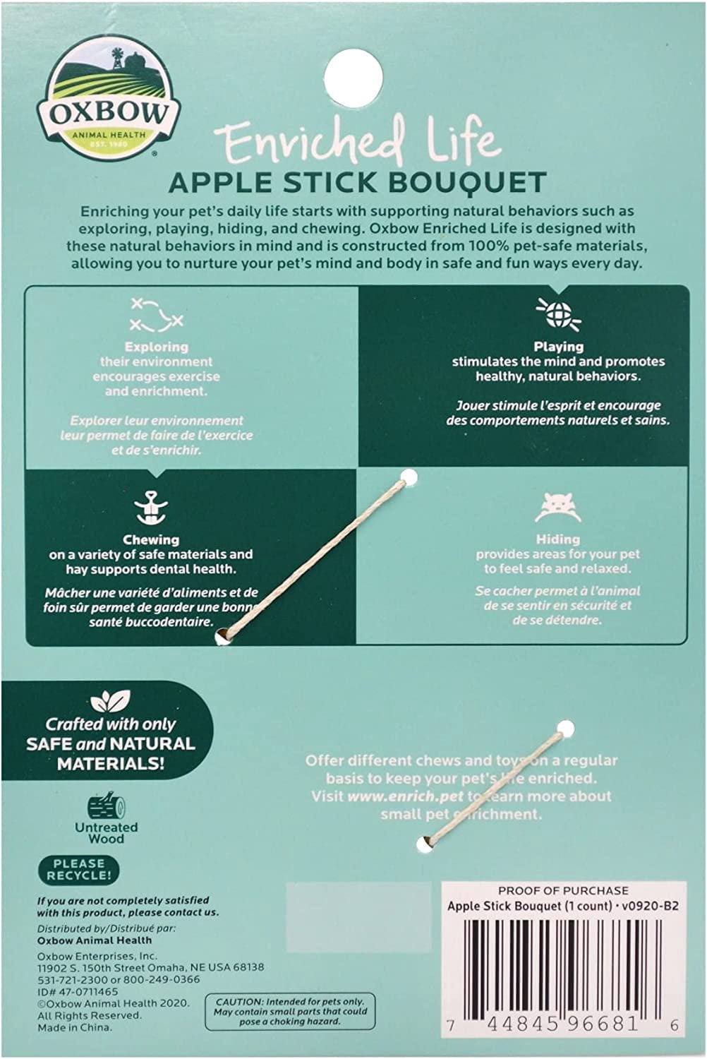 Oxbow Animal Health Enriched Life Apple Stick Bouquet Small Animal Chew 1ea/One Size