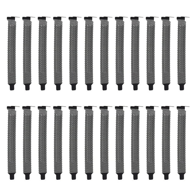 CIMAXIC 20PCS Metal Mesh PCI Slot Block Computer Chassis Dustproof Ventilation Blanking Plate Cover (Black),4.76"X0.75"X0.2"