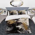 thumbnail image 2 of Designart "Fluid Fusion in Gold and Grey IV" Abstract Bedding Covert Set - Modern Gold Transitional Bed Set With 2 Shams, 2 of 6