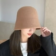 thumbnail image 2 of Women Winter Bucket Hat Thick Solid Color Soft Sun UV Protection No Brim Deep Windproof Cold Resistant Foldable Hat Lady Cap Outd, 2 of 10