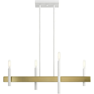7.25 inch 4 Light White Linear Chandelier with Steel base material