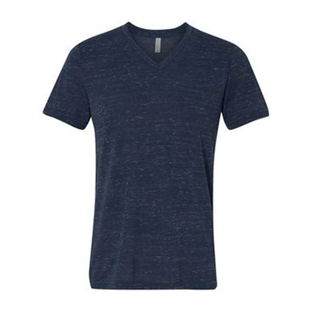 Bella Canvas Mens Jersey V-Neck Tee, M, Navy Marble