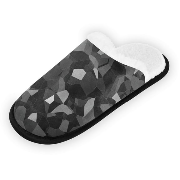 Women's Men's Slippers, Non-Slip Travel Unisex Fleece House Shoes Digital Camouflage