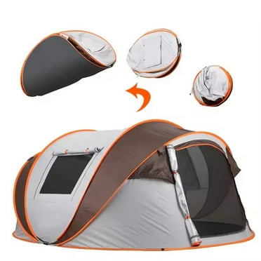 Mapskey 3-4 Person Camp Tent, Auto Setup Pop Up,Waterproof Lightweight with Mesh Doors & Windows