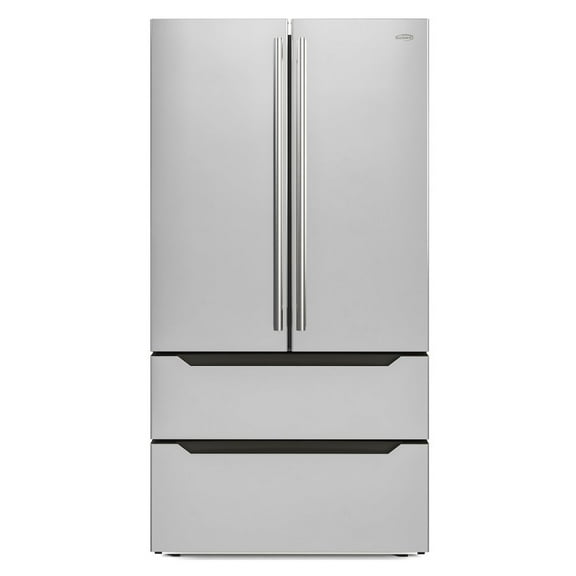 KoolMore Counter Depth 22.5 Cu.Ft French Door Refrigerator with Automatic Ice Maker, Deep Freezer, 4 Door Stainless-Steel Fridge