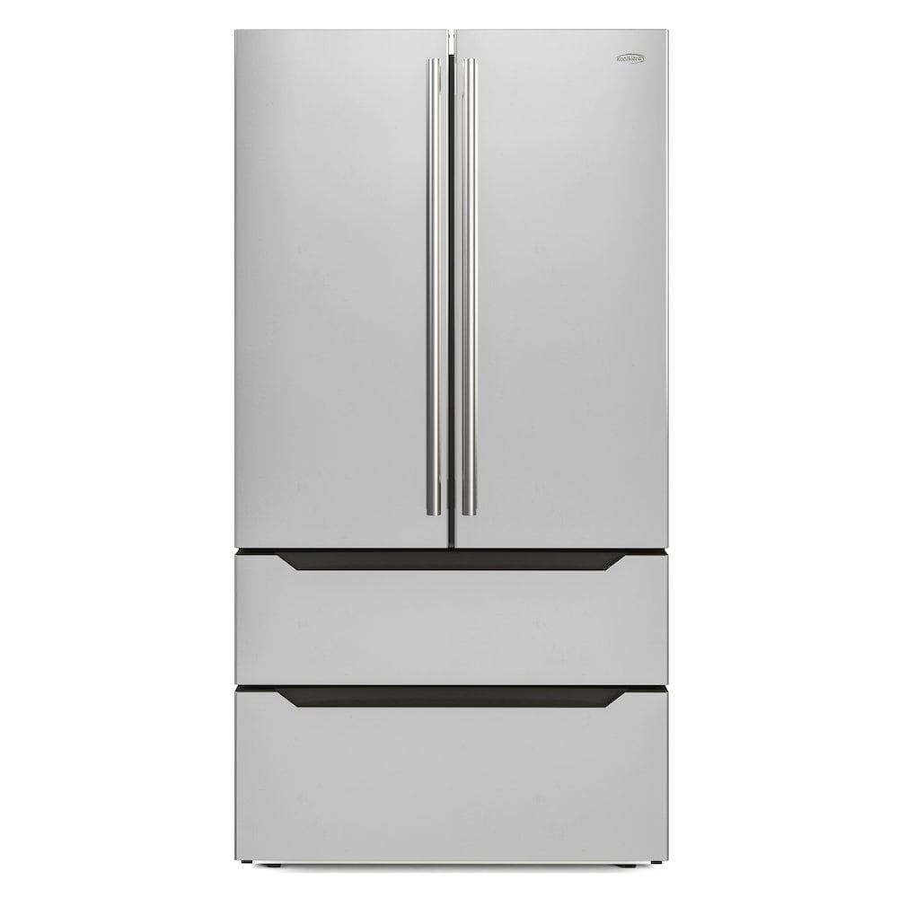 KoolMore Counter Depth 22.5 Cu.Ft French Door Refrigerator with Automatic Ice Maker, Deep Freezer, 4 Door Stainless-Steel Fridge