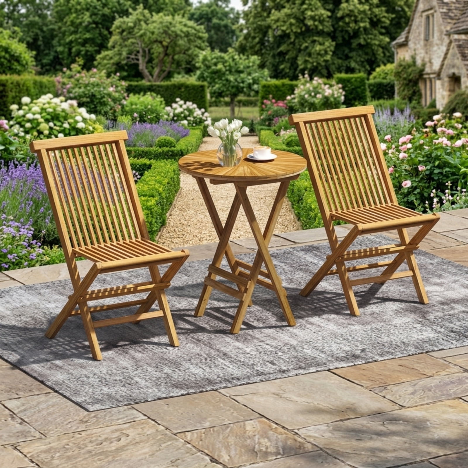 Furnibear Outdoor Side End Table Solid Teak Wood for Patio Porch Poolside Natural 220 lbs Capacity Weather-Resistant Outdoor Furniture