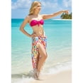 thumbnail image 3 of LA LEELA Women's Beach Wrap Bikini Swimwear Cover up Bathing suit Summer Wraps Swimsuit Sarong Skirts for Women One Size Stripes, Multicolor, 3 of 5