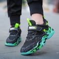 thumbnail image 2 of Modisza Kids Mesh Running Sneakers with Arch Support Boys Lightweight Walking Shoes Hook and Loops School Sports Sneaker Green 12 Little Kid, 2 of 7