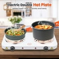 thumbnail image 3 of Daretodo 2000W Portable Electric Double Burner, Hot Plate Kitchen Cooktop Cooking Stove Frying Pan and Easy to Clean for Home or Dorm, Adjustable Temperature, White, 3 of 8