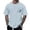 Light Blue, variant on Men‘s Raglan Sleeve Letter Print Short Sleeve Round Neck T Shirt Floral Fashion Trend Bottoming Shirt Large Shirts for Men