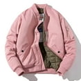 thumbnail image 5 of VBTAPA Mens Bomber Rain Jacket 2024 Winter Casual Quilted Jacket Windproof Padded Jackets Long Sleeve Zip Up Hoodie Coats with Detachable Hood Deal of The Day Pink S, 5 of 7