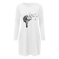 thumbnail image 2 of Lovzfmll Skater Dresses for Women, Women's Printed Long Sleeve Pockets Casual Dress Loose Dresses White 4XL, 2 of 8