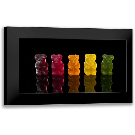 Frank, Assaf 14x9 Black Modern Framed Museum Art Print Titled - Gummy bears sweets in a row