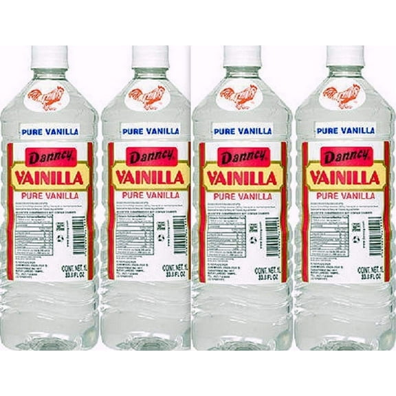Danncy Clear Pure Mexican Vanilla Extract From Mexico 33oz Each 4 Plastic Bottle Lot Sealed by Danncy