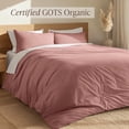 thumbnail image 3 of Bare Home Organic Cotton Duvet Cover Set, Percale Weave, King, Dusty Rose, 3 of 10