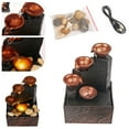 thumbnail image 2 of HCTSHG Tabletop Fountain with Lights 6.7x4.4x3.6'' Tabletop Water Fountain with Pebbles USB or Battery Powered Mini Water Fountain with Water Sound for Table Office Home Bedroom Decor, 2 of 8