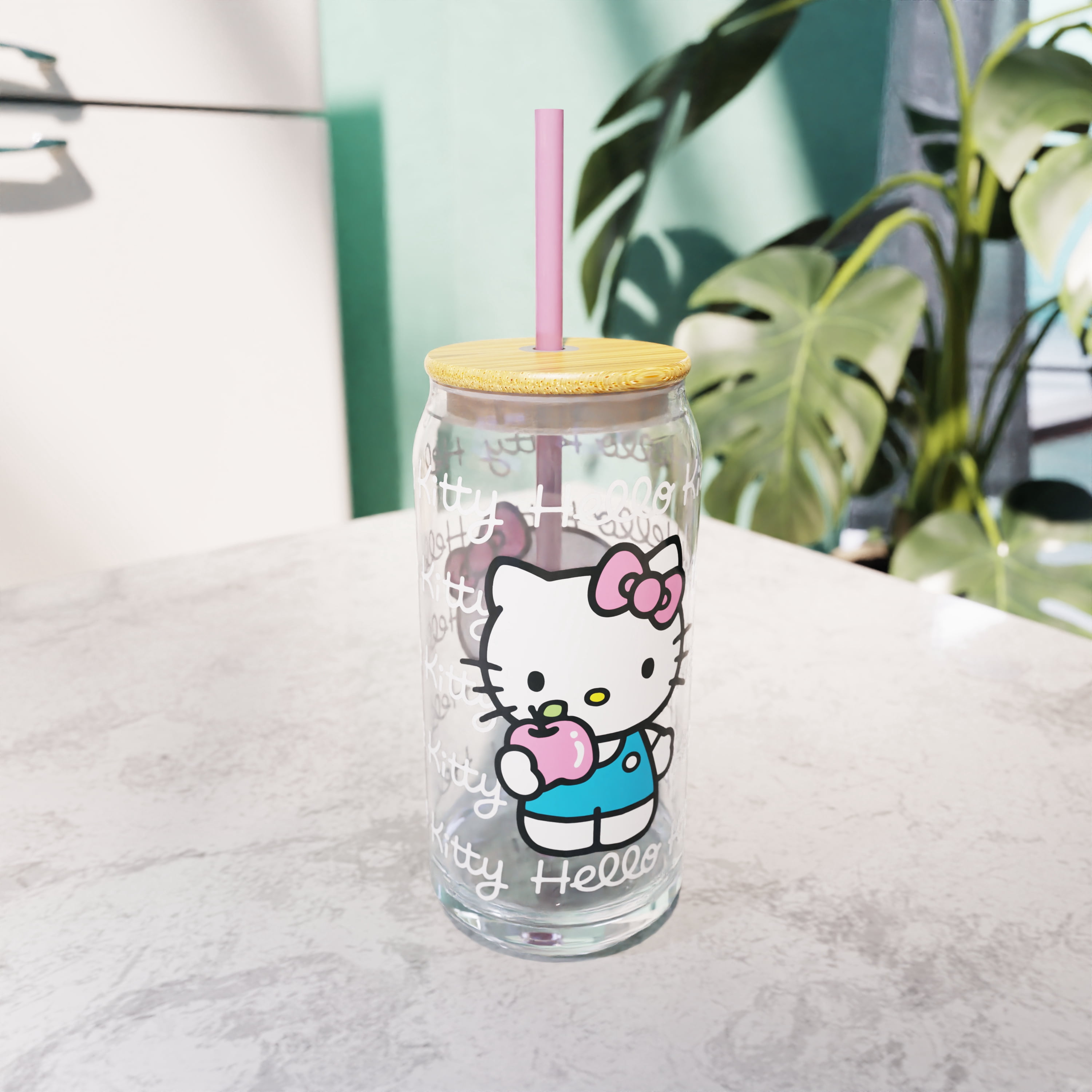 Zak Designs 20oz Hello Kitty Glass Hadley Tumbler