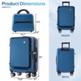 thumbnail image 3 of EUROCO Carry On Luggage 22x14x9 Airline Approved, Front Open Suitcase with 1 Portable Carrying Case and USB Port (Peacock Blue, 20 Inch, 40L), 3 of 10