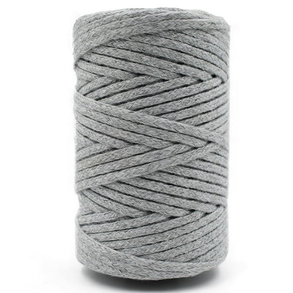 CROCHETA Black & White Mix Macrame Braided Cord 4mm x 109yards, Colored Macrame Rope, Braided Macrame Yarn, Colorful Cotton Craft Cord for Wall Hanging, Plant Hangers, Crafts, Knitting