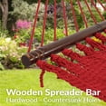 thumbnail image 2 of Sunnydaze Large Double Wide Two-Person Polyester Rope Hammock with Spreader Bars - 600 lb Weight Capacity - Red, 2 of 10