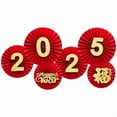 thumbnail image 2 of Set of 6 Sturdy Paper Fan Decorations Portable Accessory for New Year's Day Party Wall Hanging Ornament Art Supplies, 2 of 11