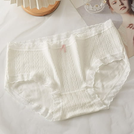New & Trending  Cotton Underwear  Breathable Mid Waist  High Elastic  Comfortable Fit  Women s Daily  Soft Material  Casual Wear\  Plus Size Shirts Women | White L  Sopatenor