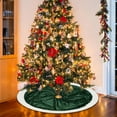 thumbnail image 6 of Festive Christmas Tree Skirt 35.43 Inch - Christmas Tree Collar with Stripes, Sequins & Golden Green Accents, Enchanting Base Decoration for Xmas Tree, Holiday Home Decor(Yellow), 6 of 8