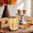 thumbnail image 4 of Clearance Under $10 | Large Spotted Artificial Pumpkin with Natural Vine for Fall Halloween Decor Orange, 4 of 5