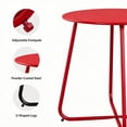 thumbnail image 3 of Decksplore Metal Outdoor Patio Side Table, Round Weather Resistant End Table, Dark Red, 3 of 6