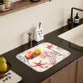 thumbnail image 5 of Yayeee Dish Drying Mat for Kitchen Counter 18" x 24" Microfiber Super Absorbent Coffee Decorative Pad, Light Red Starfish, 5 of 9