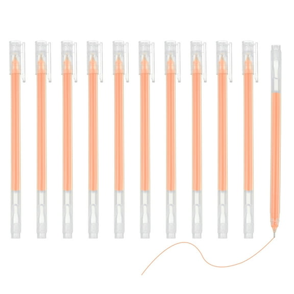 Uxcell 12 Pcs Colored Gel Pens, 0.5mm Fine Point Pastel Gel Pens High Light Ink for DIY Projects Painting Journaling Notebook Black Paper Drawing, 15cm Length Orange Ink