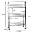 thumbnail image 2 of Household Essentials Slim Storage Cart, 3 Shelf Storage Cart with Wheels, Perfect for Laundry Rooms, Bathrooms, Pantries, Kitchens and More, 2 of 6