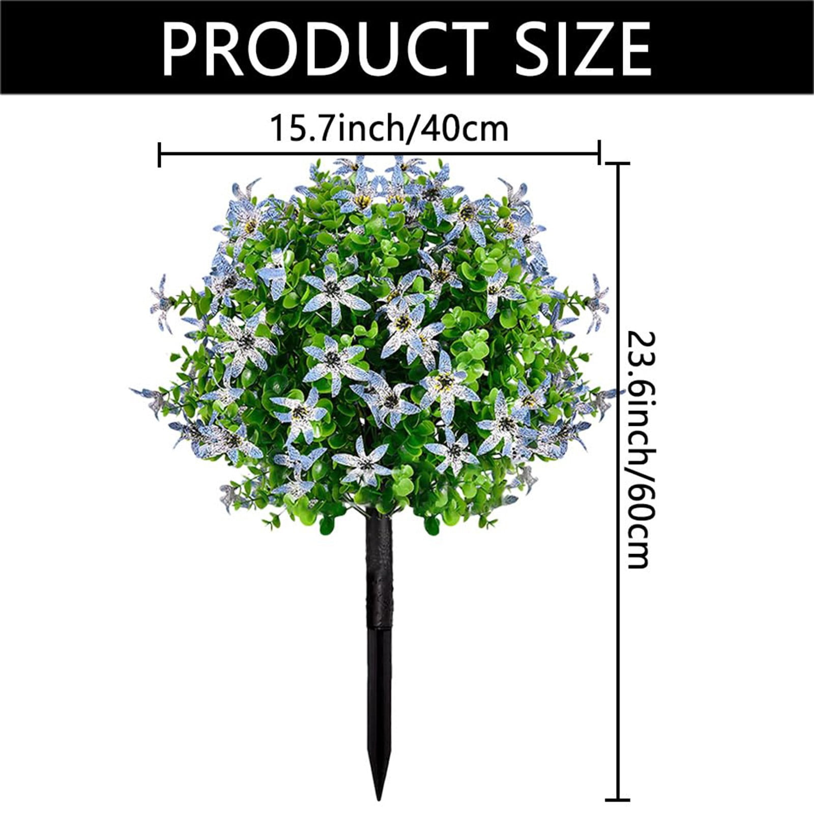 23.6in Oncidium Orchid Artificial Topiary Ball, Fall Topiary with Ground Spike, UV Resistant Fall Leaves Flowers Greenery Shrub Fake Plants Fall Decorations for Home for Garden Porch Outdoor Decor B