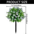 thumbnail image 3 of Artificial Boxwood Topiary Ball Bushes with Purple Flowers, Ongmies 24-Inch Artificial Boxwood Topiary Tree with Flowers – Faux Plants for Outdoor Garden, Porch, Patio, and Yard Decor, 3 of 6