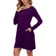 thumbnail image 4 of Vestidos casuales de manga larga con bolsillos para mujer Xemadio LRWJ1046-33, 4 of 7