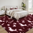 thumbnail image 2 of Lalado 5ft x 8ft Shag Area Rug, Soft Fluffy Indoor Tie-Dye Area Rugs for Living Room Bedroom Decor Carpet, Red & White, 2 of 8