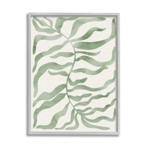 Stupell Industries Boho Plant Leaves Botanical & Floral Painting Gray Framed Art Print Wall Art, 11 x 14