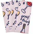 thumbnail image 5 of Coffee Wine Pattern Tea Towels Set of 1 Funny Pizza Lip Kitchen Dish Cloth with Hanging Loop, 18"x28"Lint-Free Absorbent Towel for Kitchen Drying Wiping and Cleaning, 5 of 6