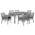 thumbnail image 1 of Modway Aura Ensemble de Patio Extérieur en Rotin Osier de 7 Pcs, Gris/marine, 1 of 9