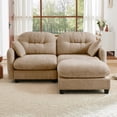 thumbnail image 5 of Cloud Sectional L-Shaped Couch with Ottoman, Soft Chenille Fabric, Tufted Cushion Backrest Design High-Density Foam, Fits Bedrooms Living Rooms Reading Nooks (Camel), 5 of 11