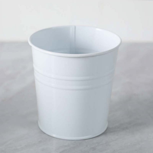 Xiao Hua Cubo de hierro para flores, cubo de hierro simple, mini maceta de hierro, maceta artística para suculentas, cubo de metal, maceta para jardinería doméstica (blanca)
