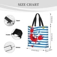 thumbnail image 3 of Easygdp Red Funny Crab on Blue Stripe Bolsa Tote para Mujer, Bolso de Hombro para Trabajo, Playa, Viajes, Compras y Supermercado, 3 of 7