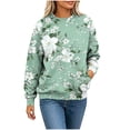 thumbnail image 5 of Vynhevius Women's Crew Neck Sweatshirt Floral Loose Fit Casual Long Sleeve Pullover Tops, 5 of 6
