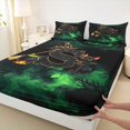 thumbnail image 4 of Manfei Spooky Halloween Witch Hat Queen Sheets,Cute Letter S Queen Sheet Sets,Green,4 Pieces,1 Flat Sheet, 1 Fitted Sheet and 2 Pillowcases, 4 of 6