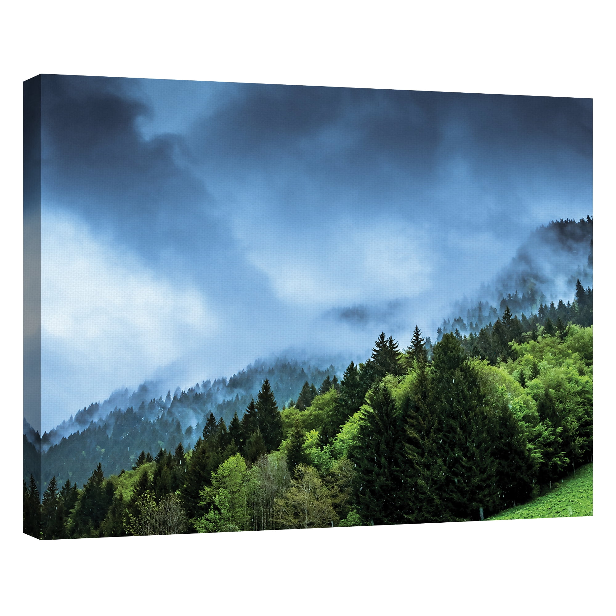 Masterpiece Art Gallery Mountainside Mist Pine Trees by Guy Bowden Canvas Art Print
