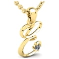 thumbnail image 2 of SuperJeweler E Initial Necklace in 14 Karat Yellow Gold, Diamond Accent and Swirly, With Free 18 inch Cable Chain, for Women, 2 of 6