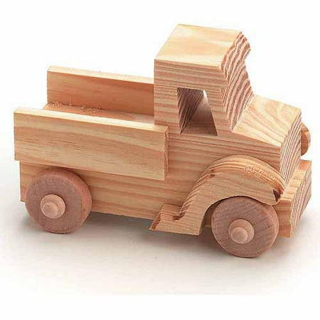 Truck Four - Unfinished Wood Truck: 4 x 2.75 inches