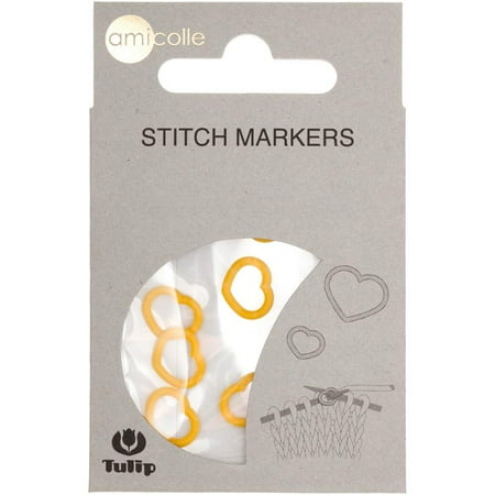 Tulip Stitch Markers 7/pkg-heart/yellow/medium